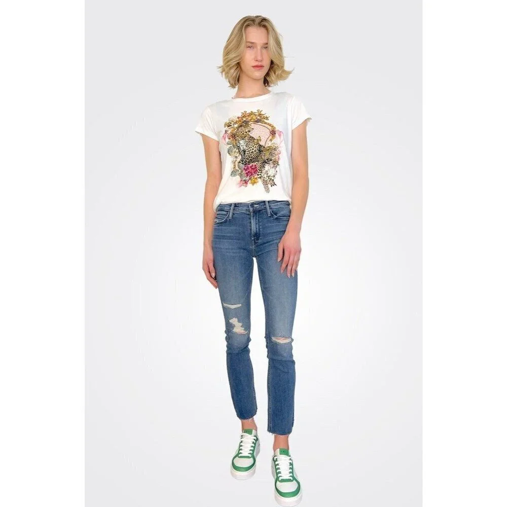 Mother The Mid Rise Dazzler Ankle Fray Weekend Warrior Size 26 Distressed - Picture 1 of 12